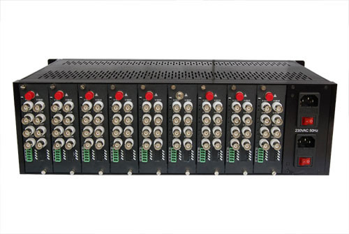 19" 3U 18 slot Şasi Video Veri Fiber Converter Rack Mount Şasi Çift güç kaynağı