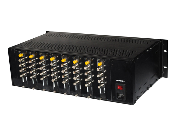 19" 3U 18 slot Şasi Video Veri Fiber Converter Rack Mount Şasi Çift güç kaynağı