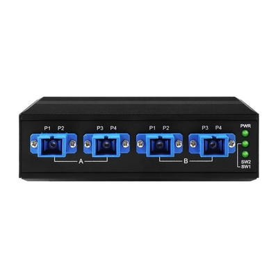4 Kanal Endüstriyel Optik Bypass Değiştiricisi D2X2B Din Rail DC24V Giriş SM/MM Güç Arızası İçin