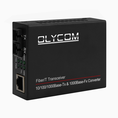 OEM ODM 10/100/1000M gigabit Çift Fiber Tek Mod SC Bağlantısı 60KM Fiber Media Konvertörü
