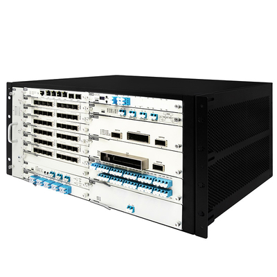 OTN DWDM 5U Şasi 100G 200G 400G iletim için 20 servis yuvası Çift güç girişi