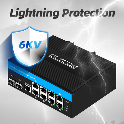 10port Gigabit 10/100/1000mbps L2 2 Sfp ile Yönetilen POE Değiştiricisi Açık Hava için