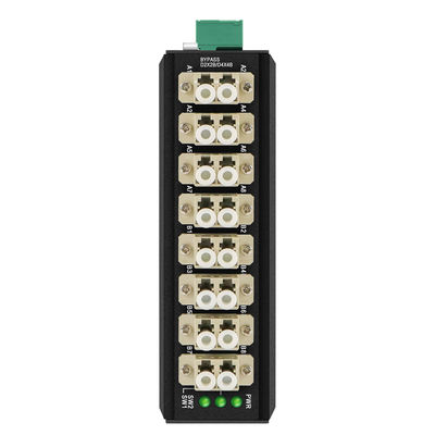 Multimode Fiber Optical Bypass Modülü 8 Port LC Bağlantısı DIN 12V 24V CE montajlı