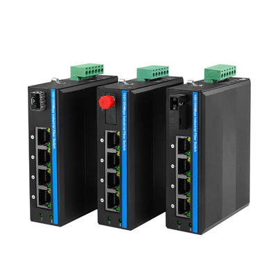 4 Port Endüstriyel PoE Değiştirici Gigabit Yönetilmeyen Ağ 120W Bütçe Din Rail Aktif PoE