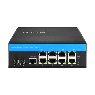 8 Port ERPS L2+ Yönetilen Değiştirici Endüstriyel Gigabit Ethernet ST SM/MM Fiber Port