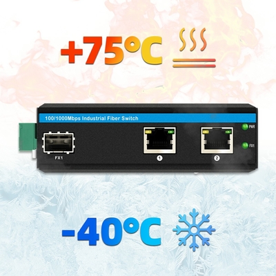 Mini Din Rail Ethernet Fiber Switch 100/1000M 60W POE Bütçe DC48V Yönetilmemiş