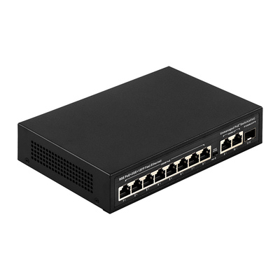 120W Yönetilmeyen POE Değiştiricisi 8 PoE 10/100/1000Mbps + 2 LAN 10/100/1000Mbps + 1SFP 100/1000M