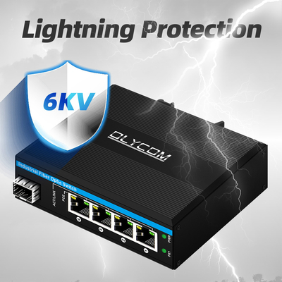 5 Port Gigabit Yönetilmeyen POE Değiştiricisi DC48-52V Dış kullanım için güç kaynağı Ethernet anahtarı