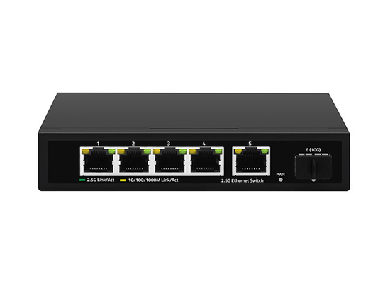 5 port 2.5G Ethernet Switch 10G Fiber Uplink Yönetilmeyen Otomatik Algılama Ağı Hızı