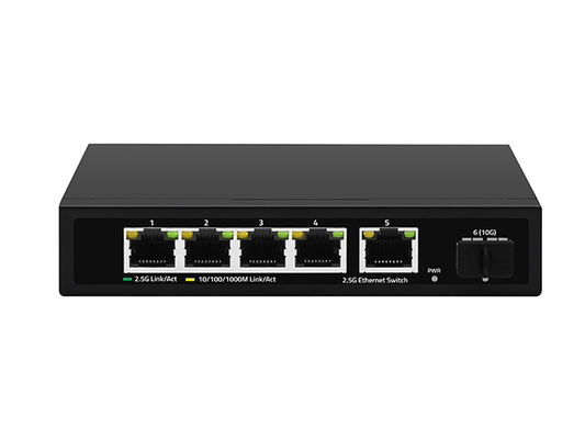 5 Port 2.5G Ethernet Anahtarı 10G Fiber Yükseltme Yönetilmeyen Otomatik Algılama Ağ Hızı CE