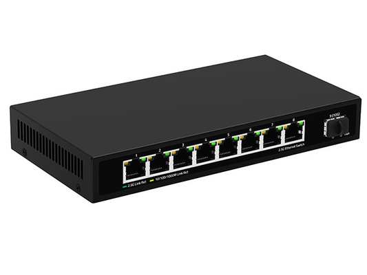 8 Port 2.5G Ağ Değiştiricisi Yönetilmeyen 10G Fiber DC12V Giriş Fansiz Otomatik Adaptasyon Hızı