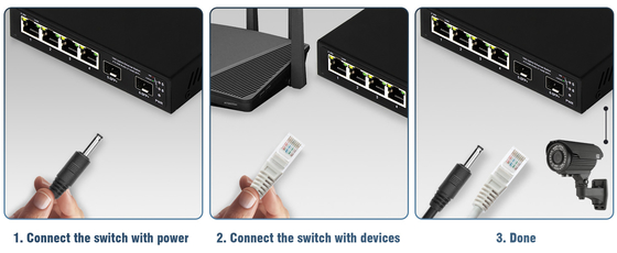 6 port 10g fiber ethernet anahtarı 4* 2.5G RJ45 + 2* 10G SFP+ destek OEM/ODM