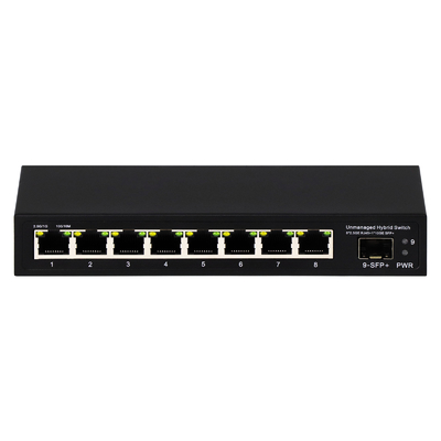 9 Port Yönetilmeyen 2.5G Ethernet Değiştiricisi 10G Uplink SFP Port ile 60Gbps Arkaplan Bant Genişliği