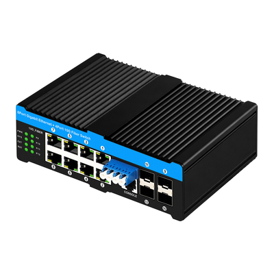 4*10G Sfp Portları+8*10/100/1000mbps 12 Port Yönetilen 10G Optik Bypass Poe Switch