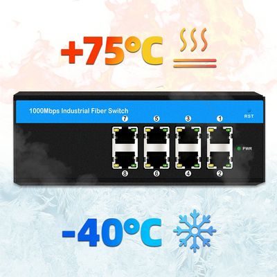Araç Ağı ve Endüstriyel Otomasyon için E-Mark 8 Port Gigabit Endüstriyel Ethernet Anahtarı