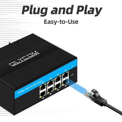 Araç Ağı ve Endüstriyel Otomasyon için E-Mark 8 Port Gigabit Endüstriyel Ethernet Anahtarı