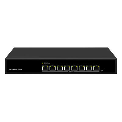 8 Port 10G Ethernet Değiştiricisi Yönetilmeyen Otomatik Algılama Hızı Tek AC Giriş Fansiz