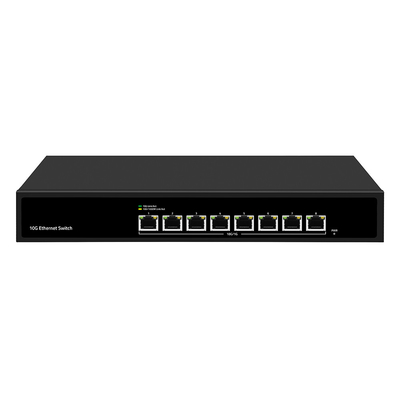 8 Port 10G Ethernet Değiştiricisi Yönetilmeyen Otomatik Algılama Hızı Tek AC Giriş Fansiz