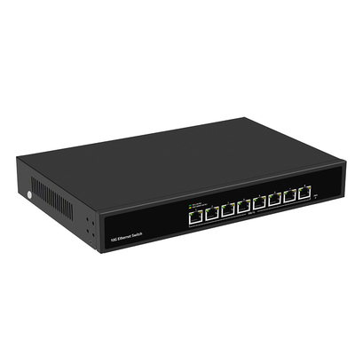 8 Port 10G Ethernet Değiştiricisi Yönetilmeyen Otomatik Algılama Hızı Tek AC Giriş Fansiz