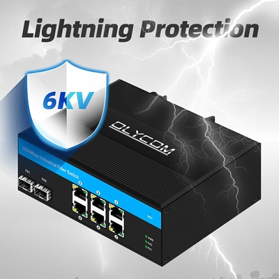 8 port gigabit yönetilmemiş anahtar Ethernet poe anahtar DC48V din ray ağ anahtarı