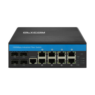 Gigabit yönetilen anahtar 12 portlu Ethernet anahtarı 4SFP+8RJ45 DIN-Rail çift güç girişi