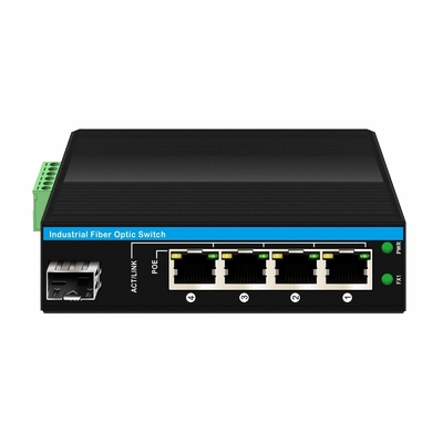 5 Portlu Endüstriyel Poe Ağı Değiştiricisi DC12/24/48V Giriş 1SFP+4RJ45 Gigabit Ethernet Değiştiricisi