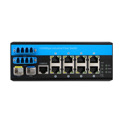 8 Bağlantı Noktalı Baypas Yönetilen Ethernet Anahtarı 2.5G Fiber Endüstriyel Optik Koruma DIN Montajlı