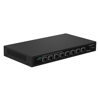 8 portlu 10G SFP+ Fiber Switch yönetilmemiş 1G/2.5G Otomatik uyarlanabilir DC12V Destek OEM