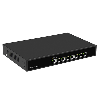 AC100V-240V güç girişi ve 1G/2.5G/5G uyumluluğu ile yönetilmeyen rak monteli 10G Ethernet anahtarı