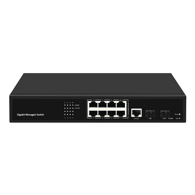 8 Port Gigabit Yönetilen Ağ Değiştiricisi Realtek Temelli AC Girdi SFP Fiber Uplink
