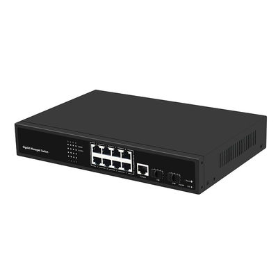 8 Port Yönetilebilir Gigabit Ağ Anahtarı Realtek Tabanlı SFP Fiber Uplink AC Girişi CE Fansız