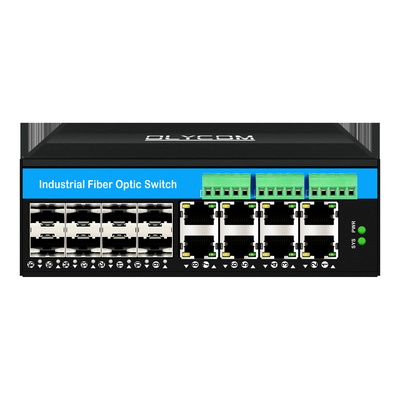 Yönetilen 16 Port Gigabit Poe Değiştiricisi Din-Rail Ağ Değiştiricisi 8RJ45+8SFP 4*RS485+2*CAN BUS ile
