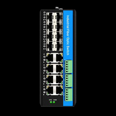 Yönetilen 16 Port Gigabit Poe Değiştiricisi Din-Rail Ağ Değiştiricisi 8RJ45+8SFP 4*RS485+2*CAN BUS ile