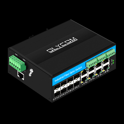 Yönetilen 16 Port Gigabit Poe Değiştiricisi Din-Rail Ağ Değiştiricisi 8RJ45+8SFP 4*RS485+2*CAN BUS ile