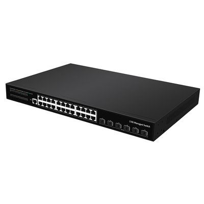 24 Port 2.5G Ethernet L3 10G Fiber Uplink Tek AC Girişi ile Yönetilen Değiştirici