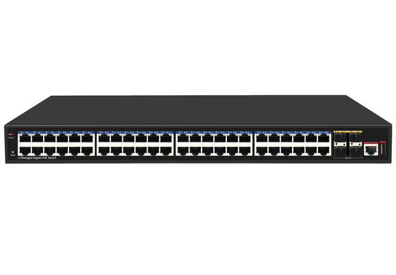 48 Port 10G Poe Değiştiricisi L3 Yönetilen Ethernet Değiştiricisi 48*Gigabit Poe Portları+4*10G Sfp+ Portları ile
