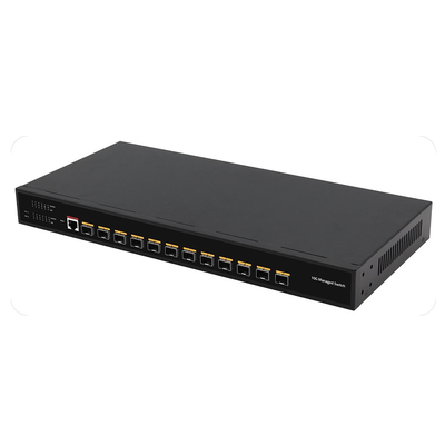 10G Fiber L3 Yönetilen Değiştirici 12 Port Tam Optik Portlar Konsol Yönetilebilir AC Girişi