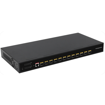 10G Fiber L3 Yönetilen Değiştirici 12 Port Tam Optik Portlar Konsol Yönetilebilir AC Girişi