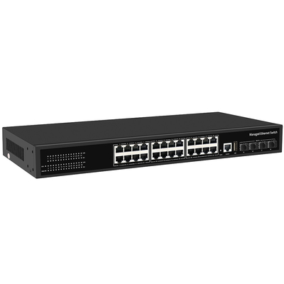 10G Yönetilebilir Değiştirici 24 Port Gigabit Bakır Halkası ERPS Yönetilen 1G/2.5G Fiber