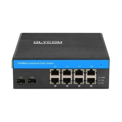 10 Port Gigabit Endüstriyel Ağ Değiştiricisi SFP Fiber Uplink Din Rail Yönetilmemiş