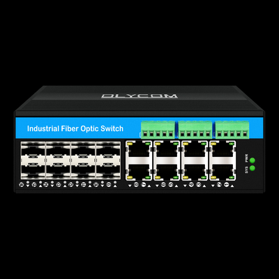 16 Port Yönetilen Endüstriyel Ethernet Değiştiricisi 8RJ45+8SFP POE Değiştiricisi 4*RS485+2*CAN BUS ile
