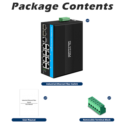 8 Port Gigabit Yönetilen Poe Değiştiricisi 2SFP+8 RJ45 ile Endüstriyel Ethernet Değiştiricisi