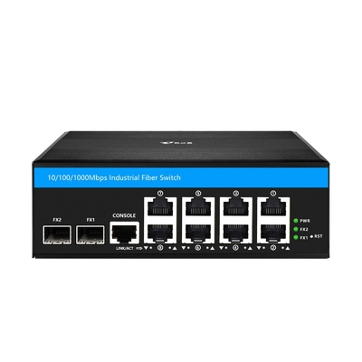 8 Port Gigabit Yönetilen Poe Değiştiricisi 2SFP+8 RJ45 ile Endüstriyel Ethernet Değiştiricisi