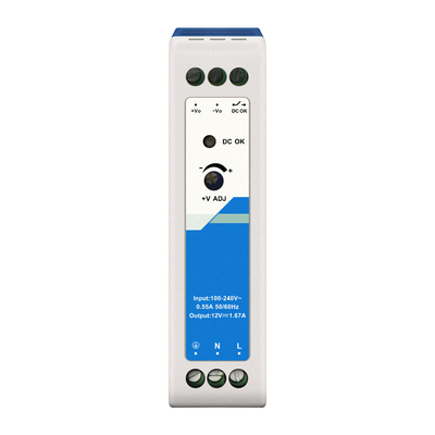 12V Din Güç kaynağı Plastik 1.67A 20W AC/DC Giriş CE UL Listed Industrial Grade