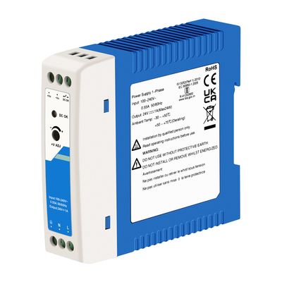 24V Endüstriyel Güç Adaptörü CE UL Listed 1A Çıkış AC/DC Çift Giriş DIN Rail