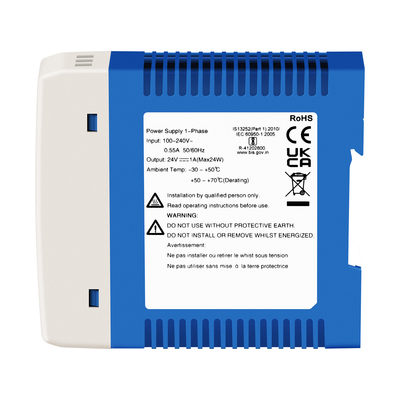 24V Endüstriyel Güç Adaptörü CE UL Listed 1A Çıkış AC/DC Çift Giriş DIN Rail