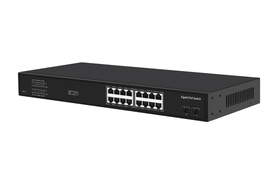 16 Port Gigabit Ethernet Değiştiricisi Af/at Poe Değiştiricisi AC 100-240V Güç Girdi