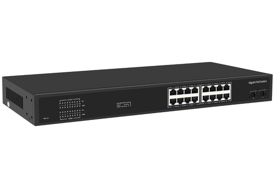 16 Port Gigabit Ethernet Değiştiricisi Af/at Poe Değiştiricisi AC 100-240V Güç Girdi