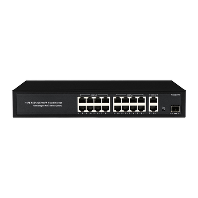 16 Port Gigabit Poe Değiştiricisi Fiber Network Değiştiricisi Genişletilmiş 250m 300W