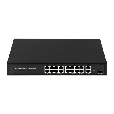 16 Port Gigabit Poe Değiştiricisi Fiber Network Değiştiricisi Genişletilmiş 250m 300W